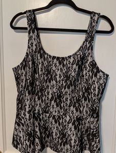 ✨BUNDLE 3+ tanks for $5 each!! Black lace peplum tank top